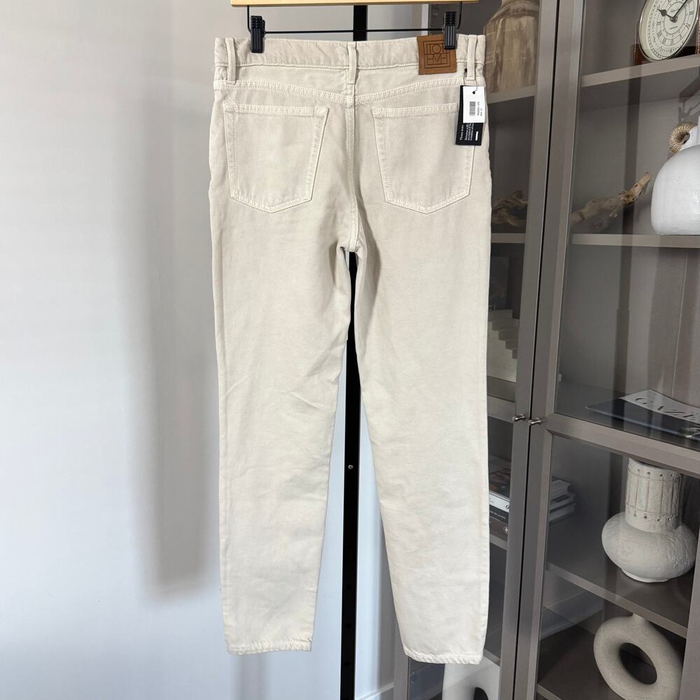 Toteme Cotton Organic Low Taper Slim Leg Smoke Grey Denim Jeans 27 NEW Tan Pants - Picture 5 of 7